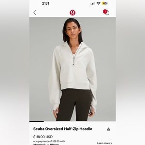 Lululemon Scuba Oversized Half-Zip Hoodie